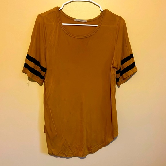 M Women Round Neck Sporty Tshirt Tunic Striped Short Sleeve Summer Casual Active - Picture 3 of 11